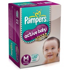 Pampers Active Baby Diapers - Medium (6-11 Kgs)